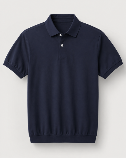 Classic Ribbed-Hem Polo Shirt