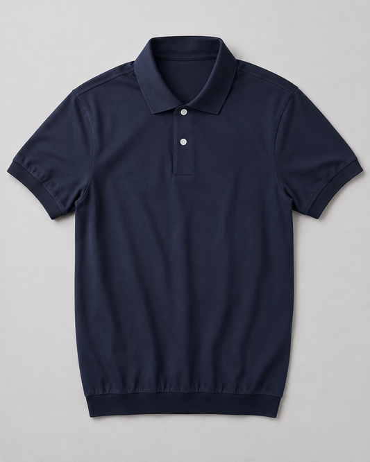Classic Ribbed-Hem Polo Shirt