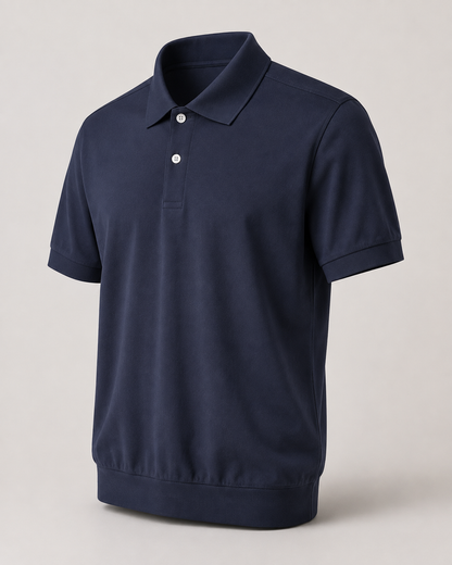 Classic Ribbed-Hem Polo Shirt