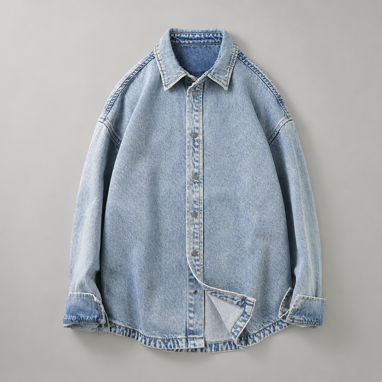 Textured Denim Overshirt