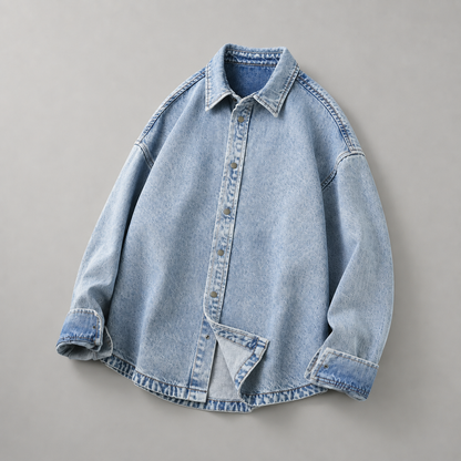 Textured Denim Overshirt