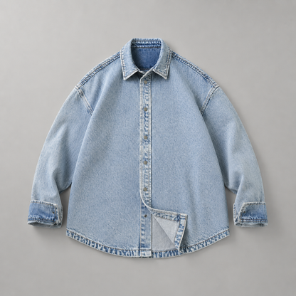 Textured Denim Overshirt