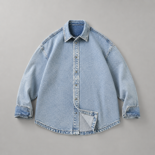 Textured Denim Overshirt