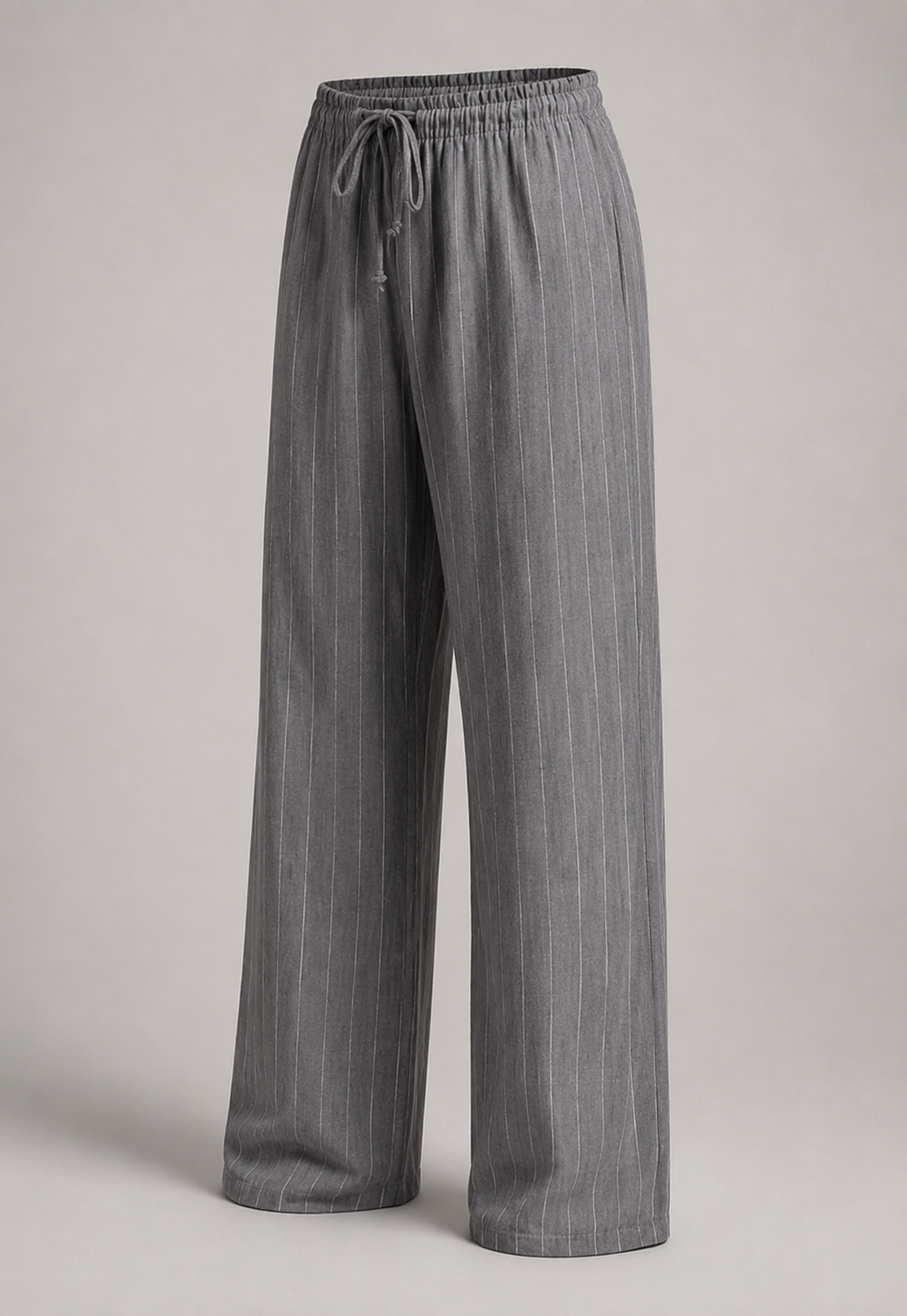 Relaxed Pinstripe Wide-Leg Trousers
