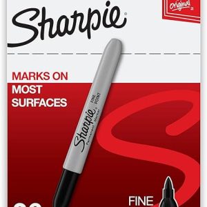 Sharpie Permanent Markers Bulk Set, Fine Tip Markers Set, Markers For Plastic, Metal, Wood, And More, Black, 36 Count