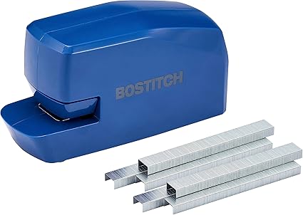 Bostitch Office Portable Electric Stapler, 20 Sheets, AC or Battery Powered, Includes 1250 Staples, Blue